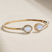 Grapevine Moonstone and Diamond Bangle