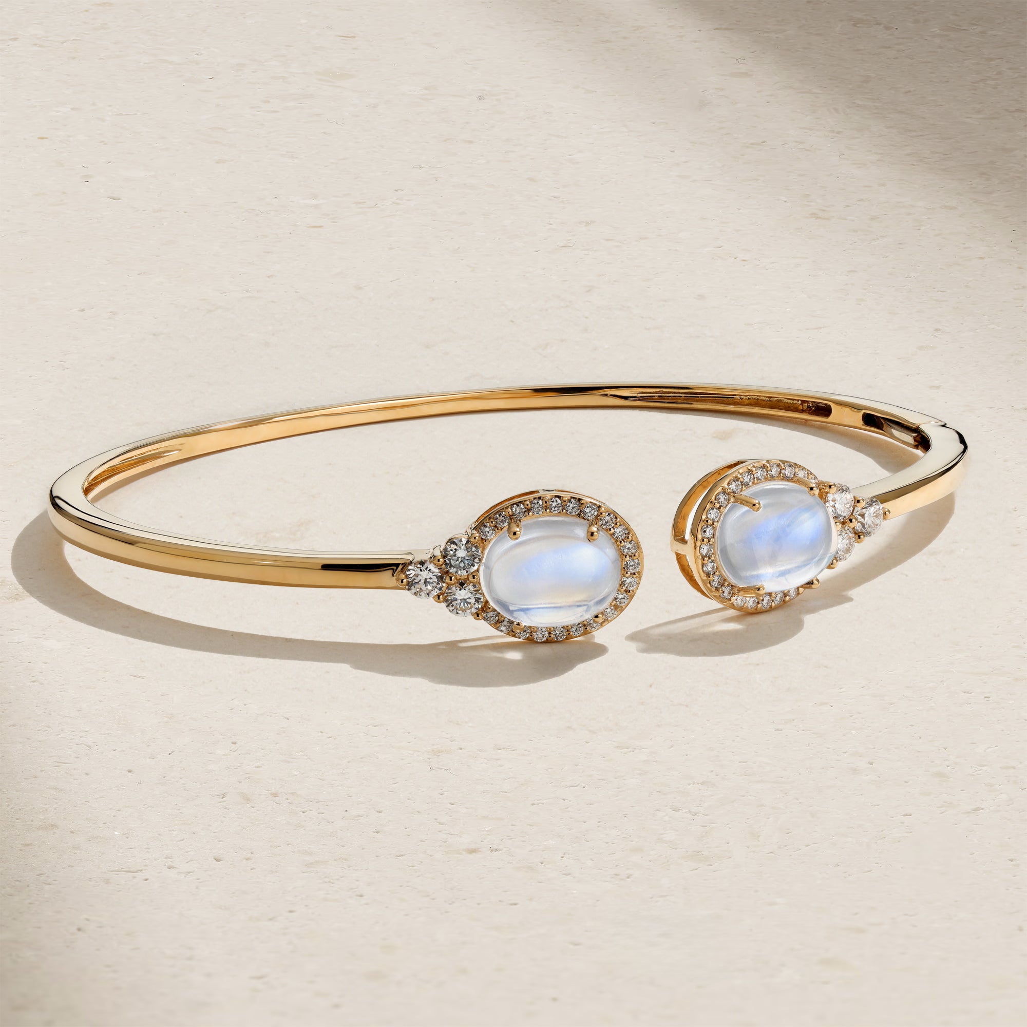 Grapevine Moonstone and Diamond Bangle
