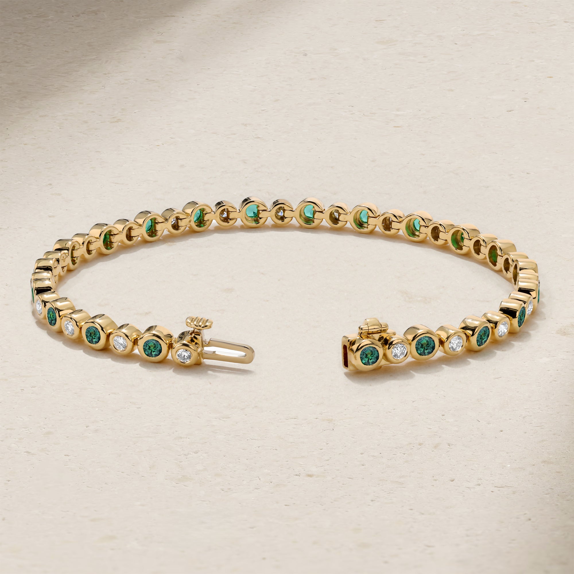 Bubbly Classic Alexandrite and Diamond Tennis Bracelet
