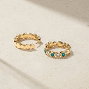 Bubbly Alexandrite and Diamond Mini Hoop Earrings