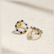 Petite Sphere of Life Sapphire and Diamond Hoop Earrings