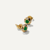 Aurum Petite Round Emerald Stud Earrings