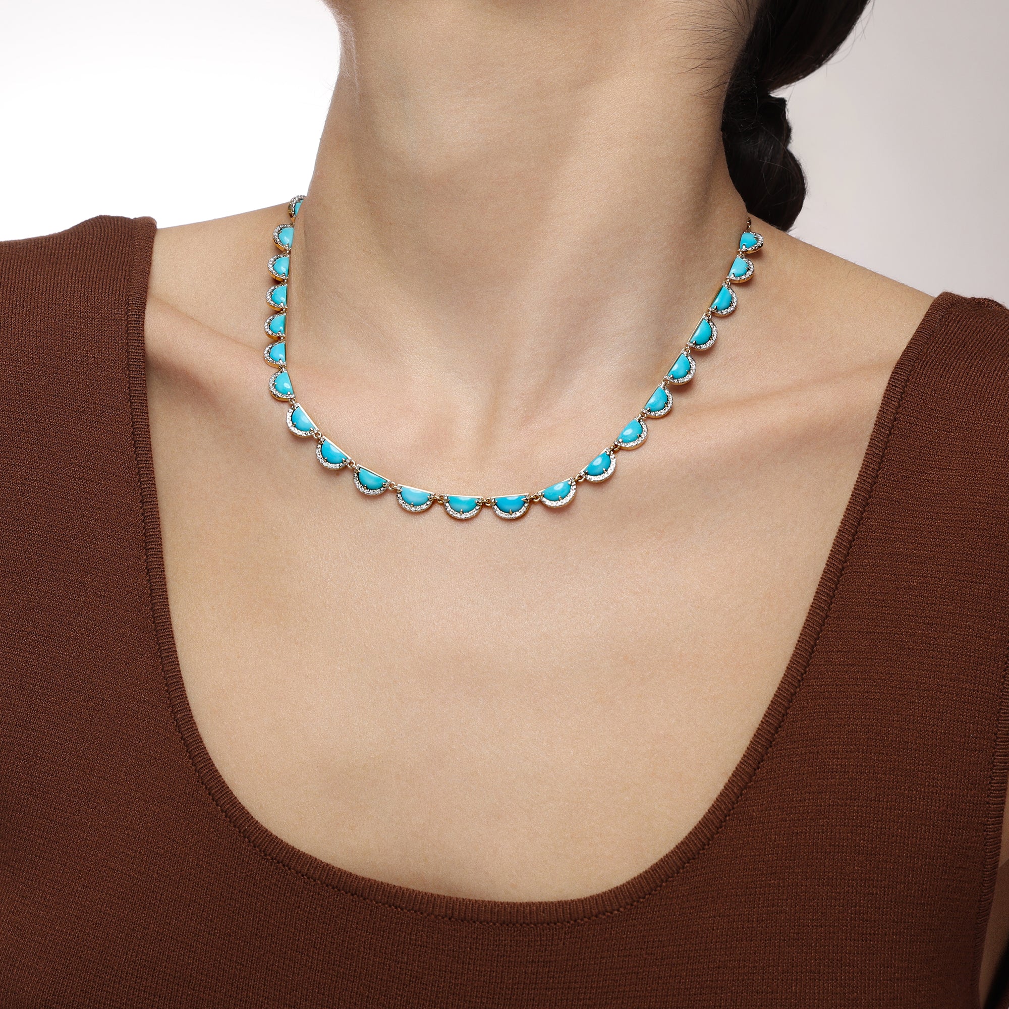 ネックレス・チョーカー [LANARCH][1168] Dark Stone Necklace Best Black PU Leather Circle Chunky Choker Necklace