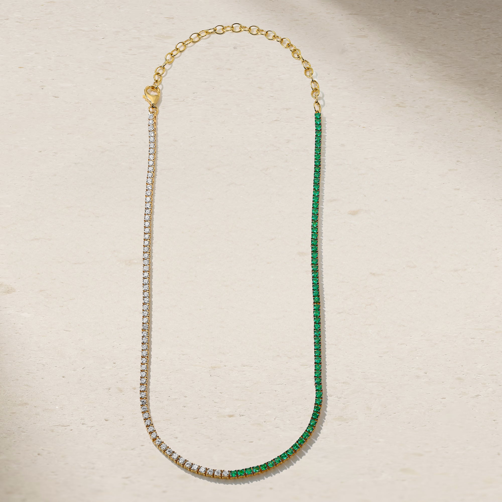 Half and Half Emerald and Diamond Tennis Necklace – Mark Henry Jewelry
