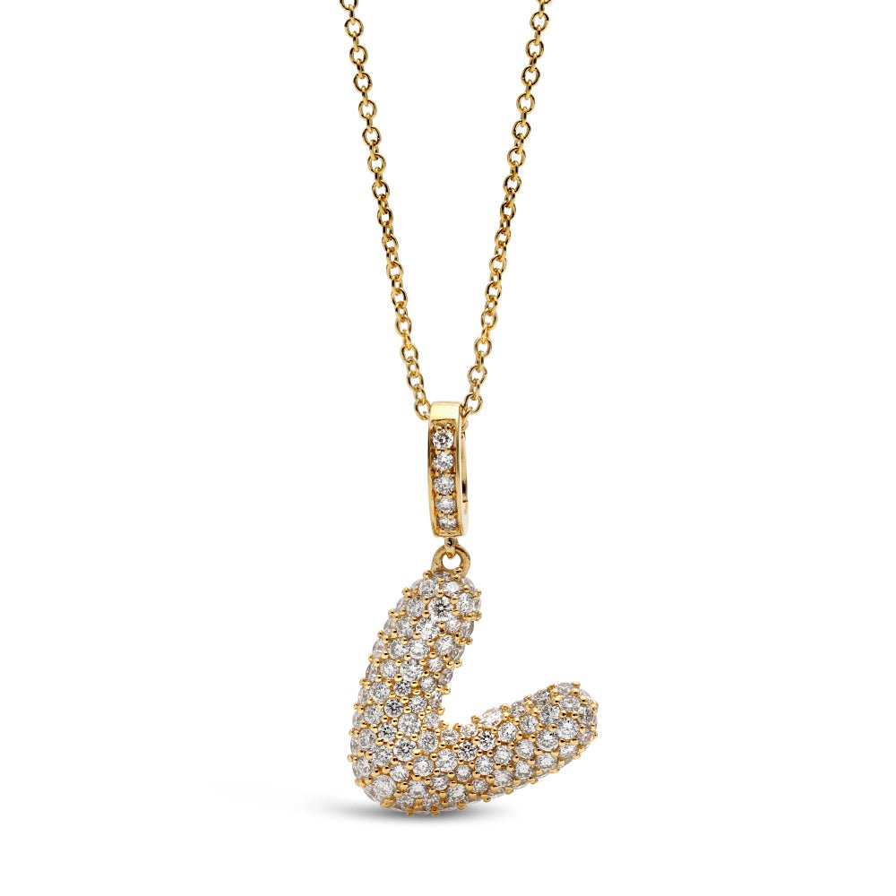 Initial "V" Diamond Pendant