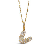 Initial "V" Diamond Pendant