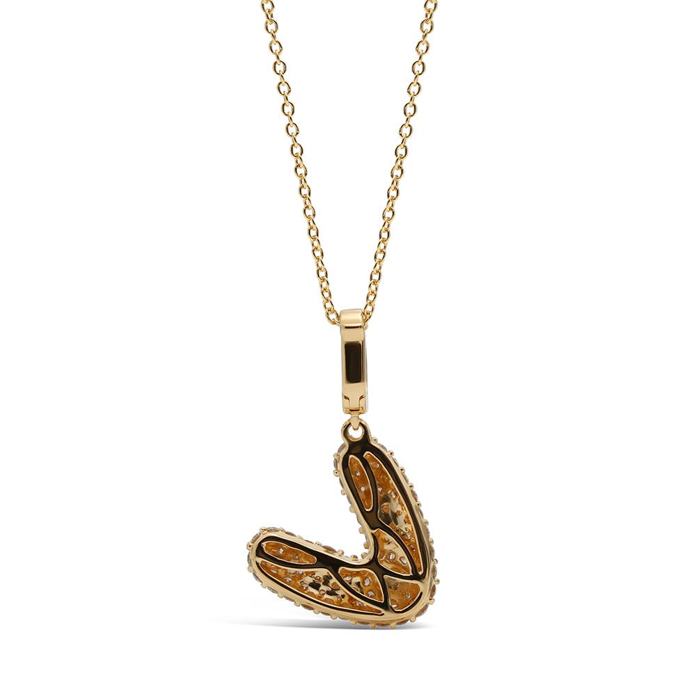 Initial "V" Diamond Pendant