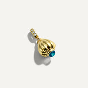 Rose Bud Blue Topaz Clip-On Charm