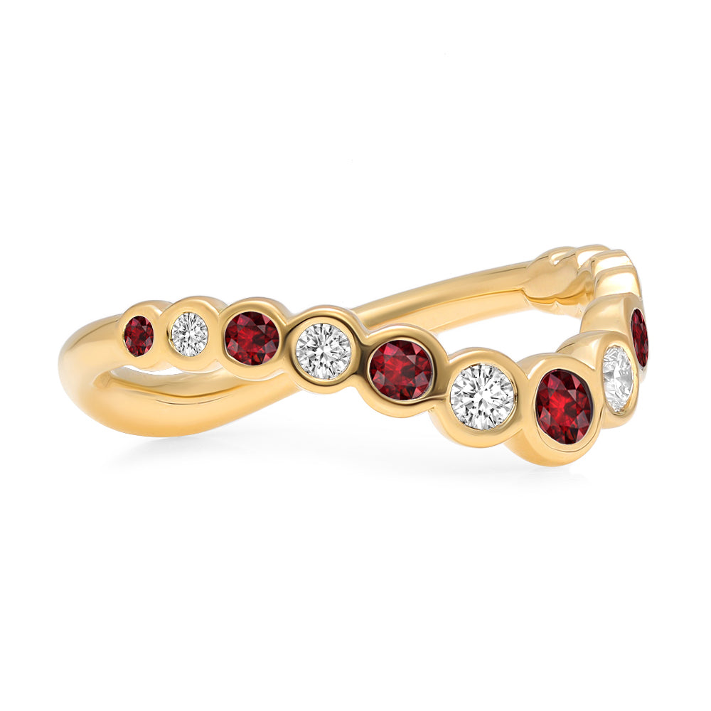 Bubbly Zenith Ruby and Diamond Ring
