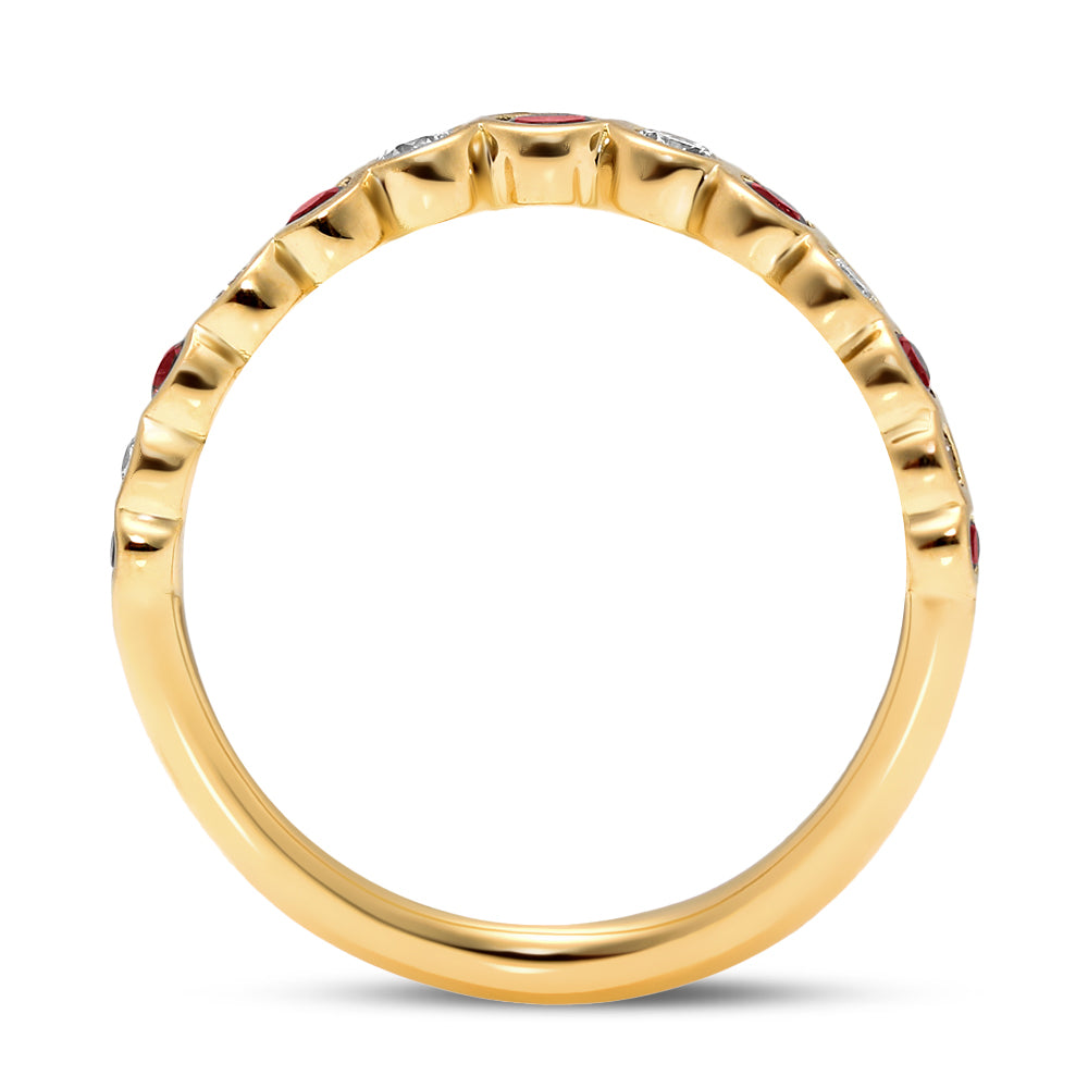 Bubbly Zenith Ruby and Diamond Ring
