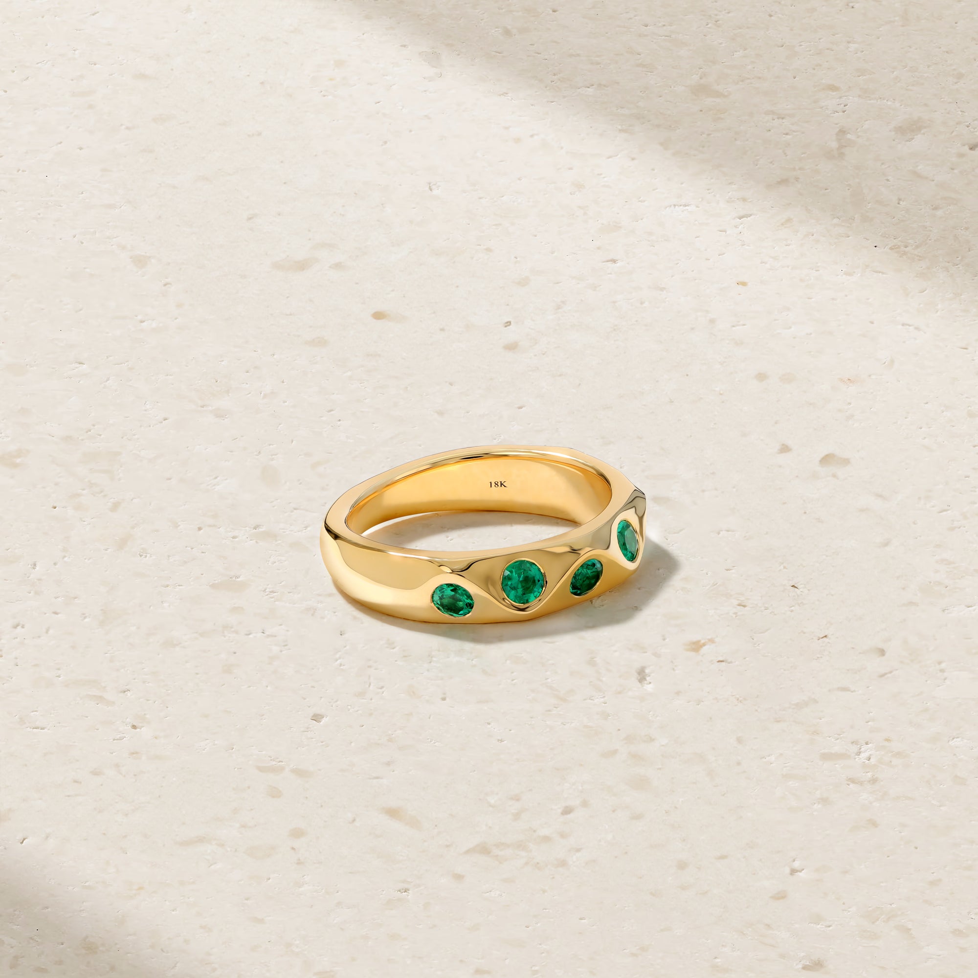 Sculpted Emerald Wave Ring – Mark Henry Jewelry