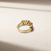 Sculpted Oval Ruby and Diamond Alternating Band
