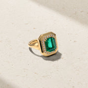 Heirloomed Grand Octagonal Emerald Ring
