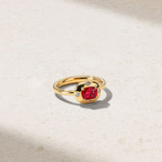 Aurum Cushion Red Spinel Ring